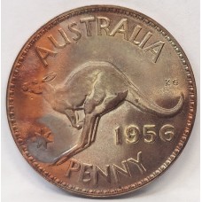 AUSTRALIA 1956 M . ONE 1 PENNY . PROOF . KEY DATE